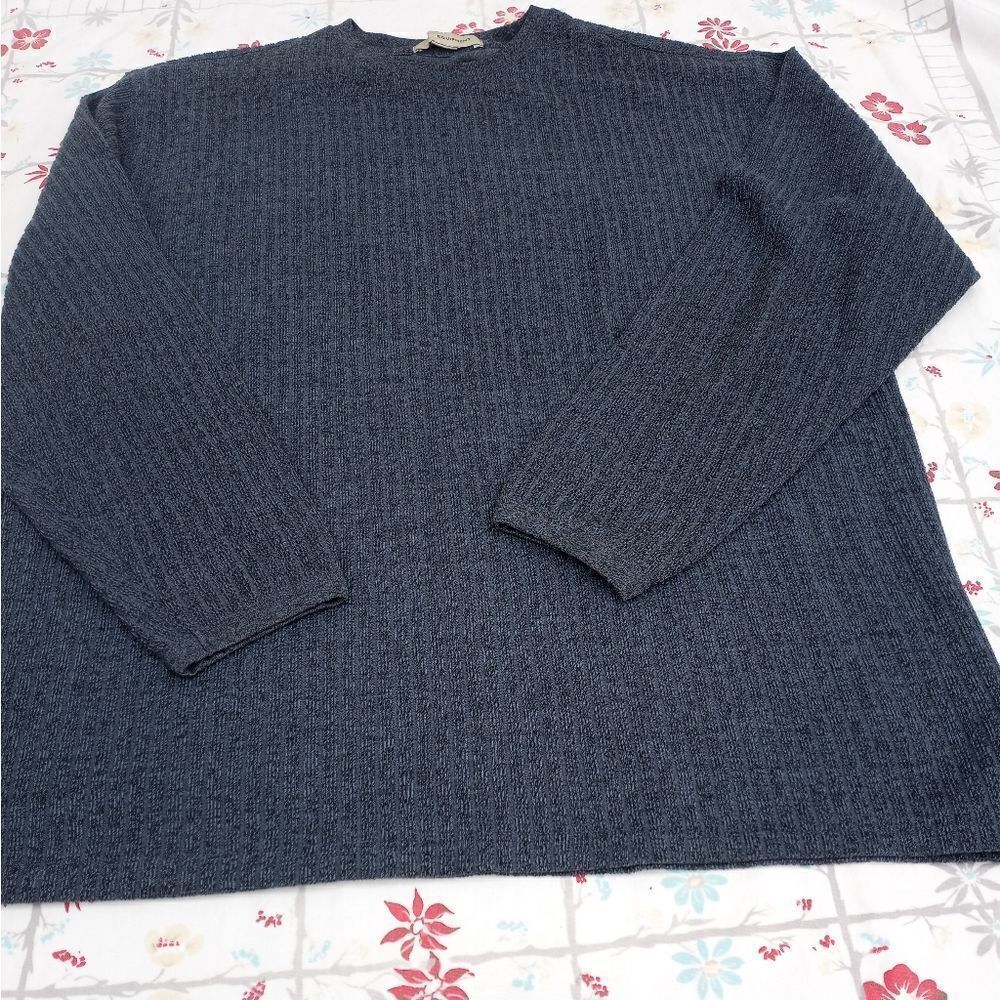Basic Equipment Size L Longsleeve Gray Cotton Blend Men's Pullover Sweater